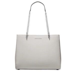 Michael Kors Elegant Gray Tote with Silver Accents